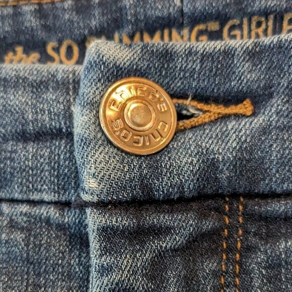 Chicos Jeans Women's 00 XS (2) Blue SO SLIMMING Girlfriend Ankle Stretch Denim - Picture 4 of 15